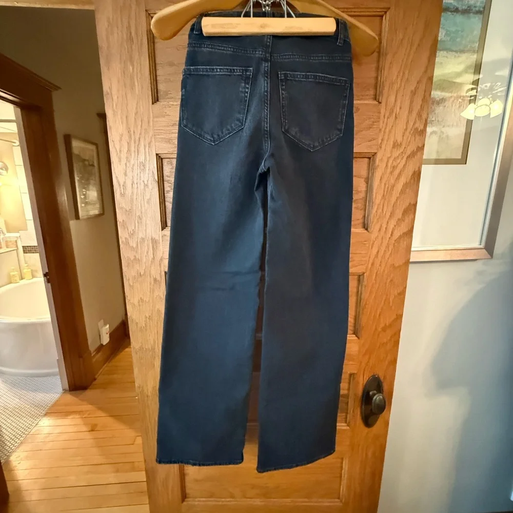 PAIGE viper black distressed High-Rise Wide Leg Jeans Sasha - Picture 2 of 10